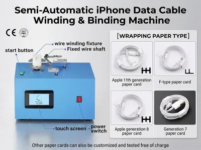 Półautomatyczna maszyna do nawijania i wiązania kabli danych iPhone WPM-K287