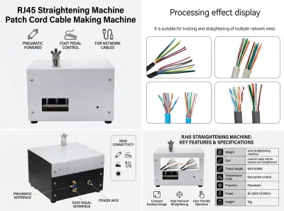 Maszyna do prostowania RJ45 do produkcji kabli krosowych JW-P08